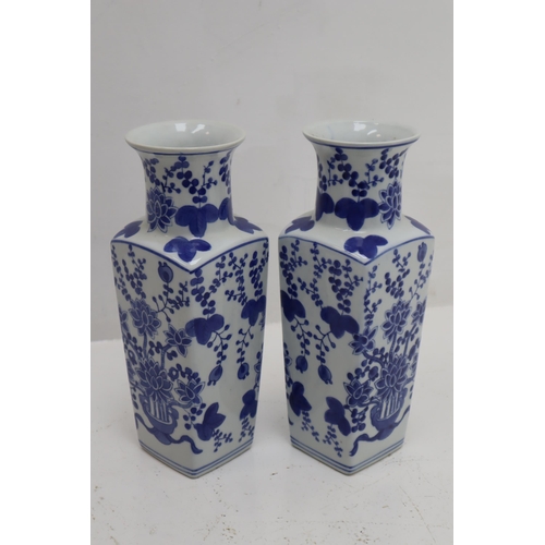 655 - A Selection of Blue and White Ceramics, Includes Wood & Sons, Burleigh, Oriental Vases, And More.