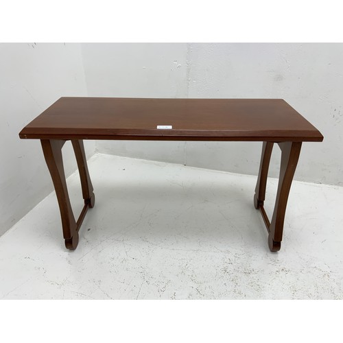 311A - Handmade Folding Hardwood Side Table (marked WYN) 30