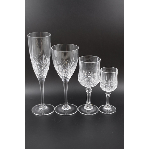 606 - Selection of Crystal GlassWare including sets of 6 Sherry and Aperitif Glasses and two Pairs of Wine... 