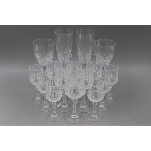 606 - Selection of Crystal GlassWare including sets of 6 Sherry and Aperitif Glasses and two Pairs of Wine... 