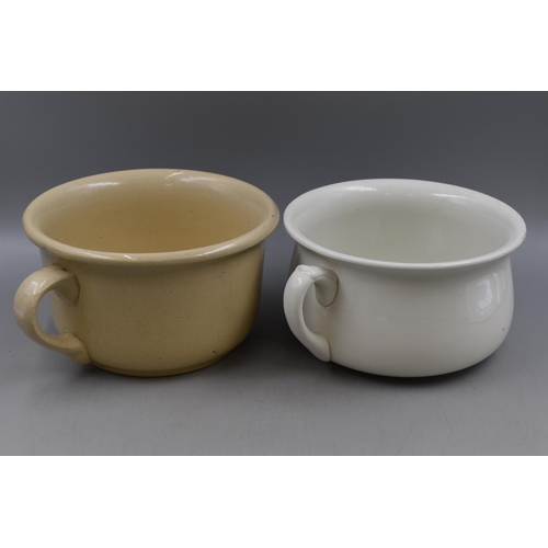 609 - Two Vintage Chamber Pots, possibly use as planters Largest 9