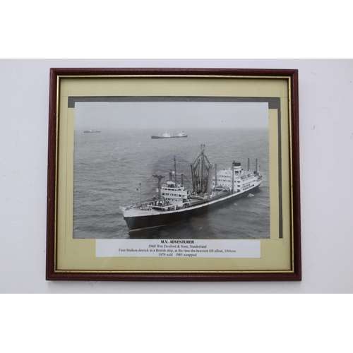 628 - Selection of 4 Photographs of Frieght Ships three in Framed and Glazed Mounts