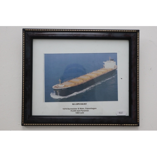 628 - Selection of 4 Photographs of Frieght Ships three in Framed and Glazed Mounts