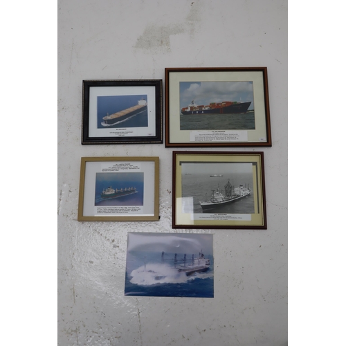 628 - Selection of 4 Photographs of Frieght Ships three in Framed and Glazed Mounts