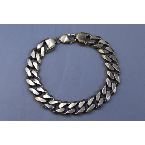 10 - Heavy Silver 925 Curb Link Bracelet. Approx. 65 grams