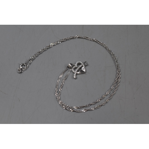 12 - Selection of Three New Silver 925 Pendants on Silver 925 Chains. Includes Two Diamante Pendants and ... 