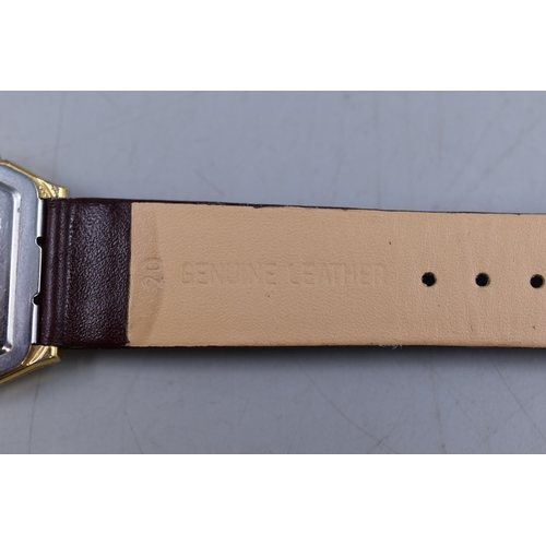 52 - Timex V Cell Quartz Watch with Leather Strap (Working)