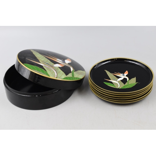 241 - Birds of Paradise Otagiri of Japan Serving Trays and Coaster Set (36cm x 27cm)