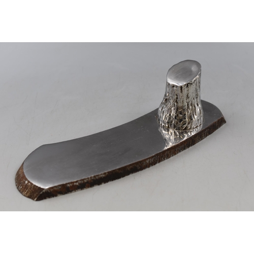 251 - Heavy Cast Metal Door Stop with Tree Stump Design