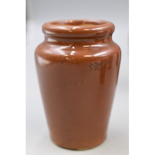 252 - Five Salt Glazed Stoneware Jugs and Pots, Includes Western Counties Creameries and More. Tallest App... 