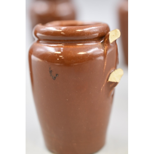 252 - Five Salt Glazed Stoneware Jugs and Pots, Includes Western Counties Creameries and More. Tallest App... 