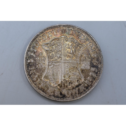 94 - George V 1935 Silver Half Crown (DT)