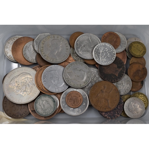 107 - A Tub of Assorted Worldwide Coinage and Notes