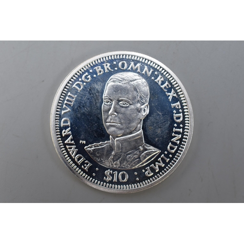 111 - A 2006 British Virgin Isles Silver 10 Dollar Coin, Edward VIII