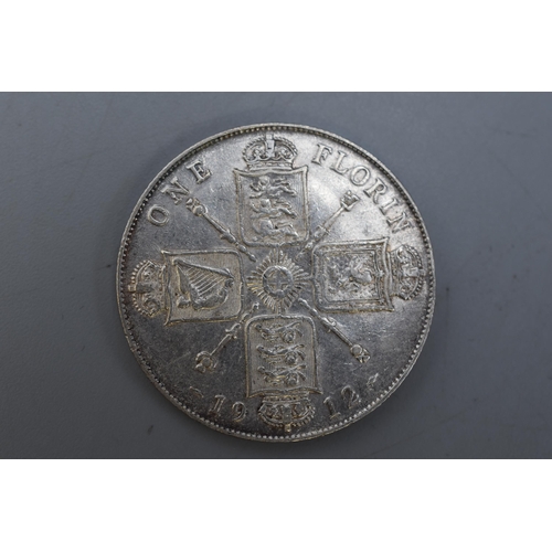 116 - A 1912 UK George V Silver Florin Coin.