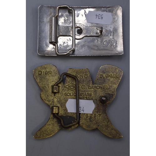 144 - Two American West Cowboy Belt Buckles