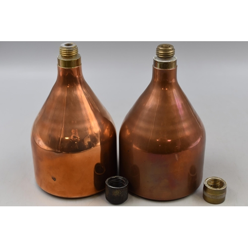 297 - Pair of Copper Vessels with Screw Lids (thought to be gun powder vessels)