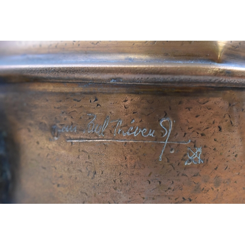 299 - A Copper and Brass Teapot, Signed By Jean Paul Thevenot. Approx 7