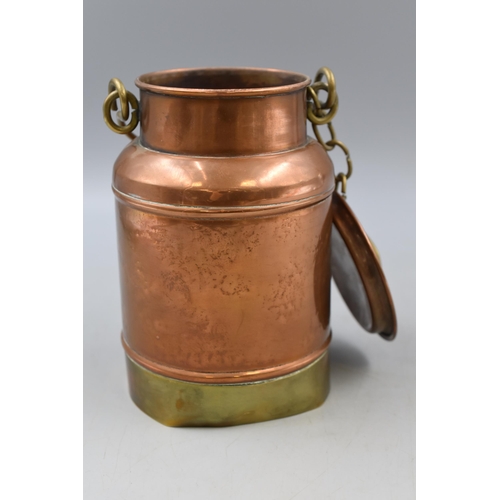 300 - A Copper and Brass Lecellier Milk Churn, Approx 7.5