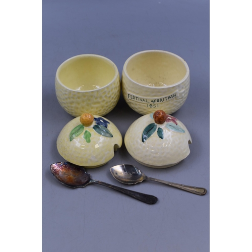 165 - Four Lidded Ceramic Pots. Includes Avon Ware, Festival of Britain 1951 and Others.