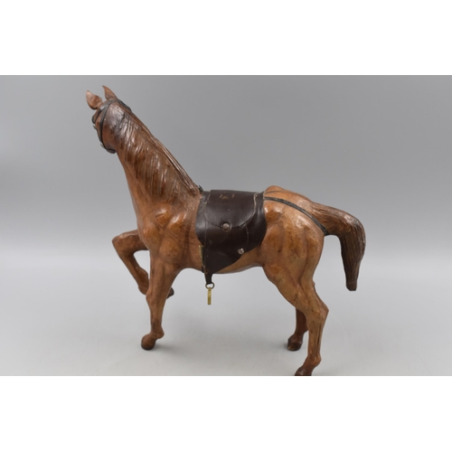 177 - Vintage Leather Horse Figure (34cm)