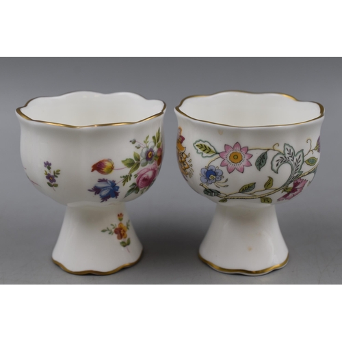 182 - Two pairs of Minton Bone China Candle Holders in two Patterns Haddon Hall and Marlow