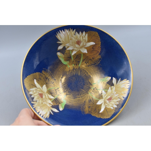 207 - Copeland Spode Late Water Lillies Bowl on Blue and Gold Ground (9