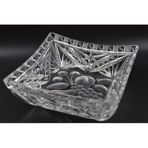 208 - Heavy Signed Crystal Fruit Bowl (20cm)