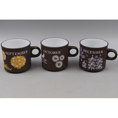 218 - A Selection of Hornsea Ceramics, Includes Nine Months of The Year Mugs, And Two Pieces of Palatine.