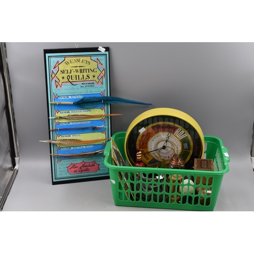 439 - A Selection of Harry Potter Themed Decorative Items, Includes Map of Quidditch Campsite, Magic Clock... 