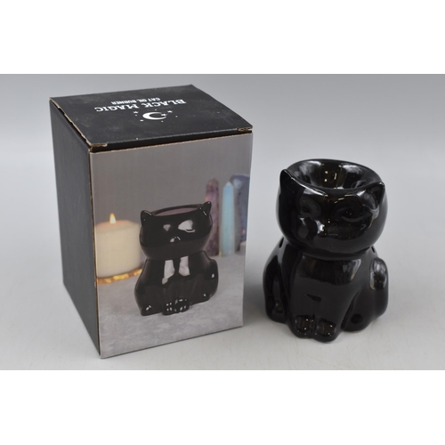 443 - Four Black Magic Cat Oil Burners, In Box.