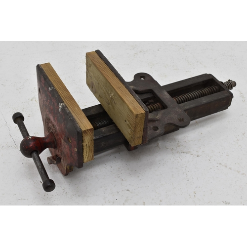 578 - Large Vintage Darkinsons Perfect Eleven inch Bench Vice. Approx. Length 55cm.