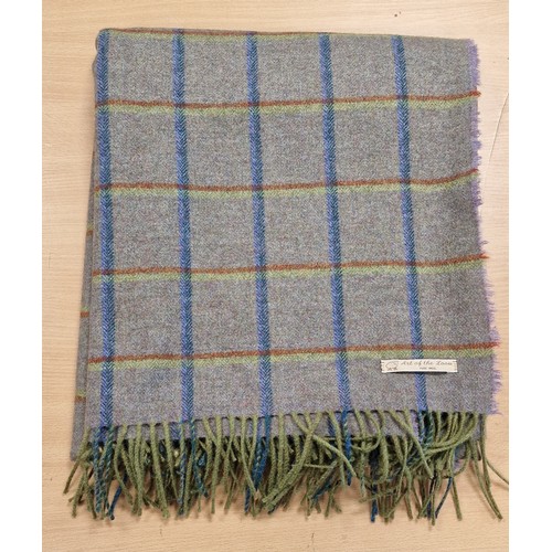 581 - Large Art of The Loom Plaid Furnishing Blanket / Cover Measures Approx 70 x 57 Inches