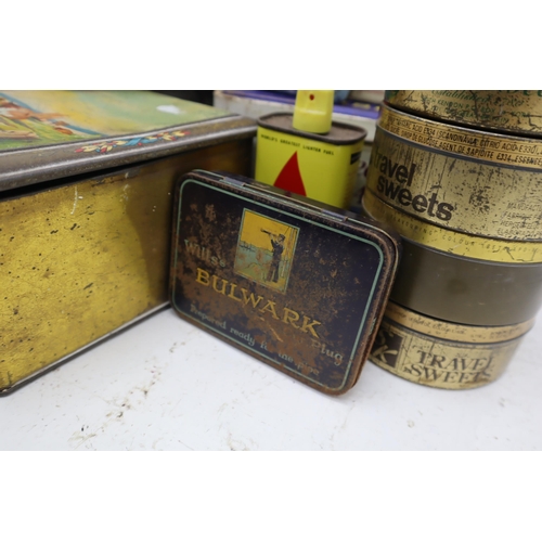 625 - A Selection of Vintage Tins. Includes Band-Aid, Typhoo, Bulwark and More.