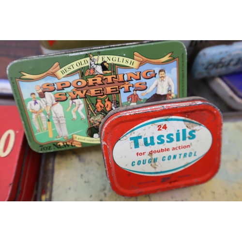 625 - A Selection of Vintage Tins. Includes Band-Aid, Typhoo, Bulwark and More.