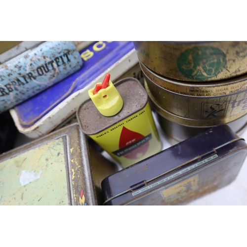 625 - A Selection of Vintage Tins. Includes Band-Aid, Typhoo, Bulwark and More.