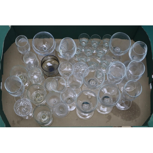 638 - Two Large Boxes of Various Glassware to include Wine Glasses, Sherry Glasses, Crystal Cut Bowls and ... 