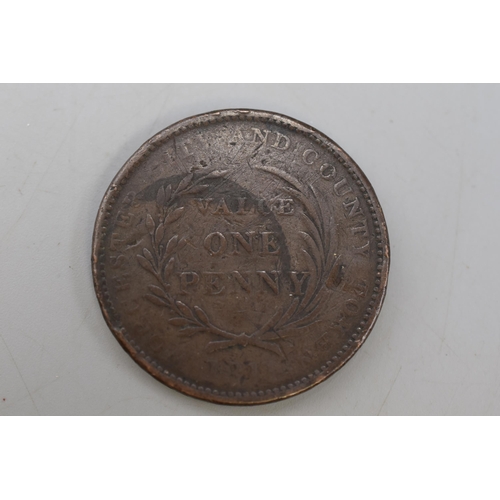 96 - 19th Century 1811 Worcester One Penny Token