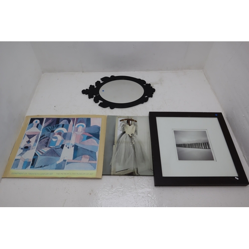 283 - A Selection of Five Framed Pictures, Two Blank Picture Frames, Wall Mirror and Paul Klee print.