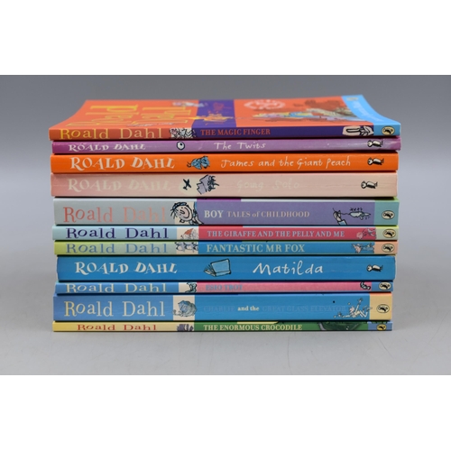 489 - A Selection of Eleven Roald Dahl Books, Includes 'The Twits', 'James and The Giant Peach', And More.