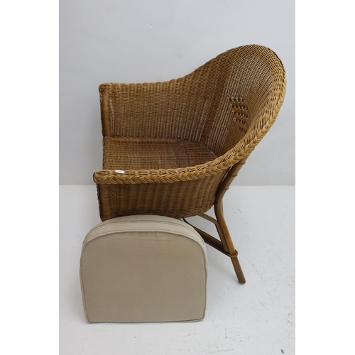 497 - Two Wicker Armchairs one with Cushion