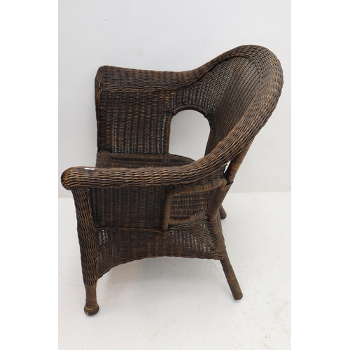 497 - Two Wicker Armchairs one with Cushion