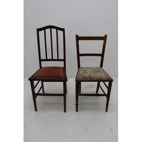 499 - Two Vintage Wooden Bedroom Chairs, Approx Tallest Approx 35