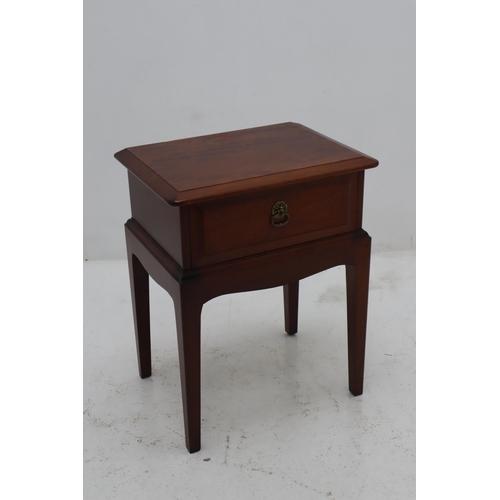 501 - Fine Quality Stag Bedside Table with One Drawer Storage approx 22