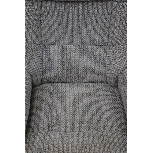 525 - Swivel and Reclining Fabric Chair complete with Footstool