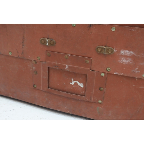 544 - A Vintage Red Plastic Storage Trunk, Approx 15