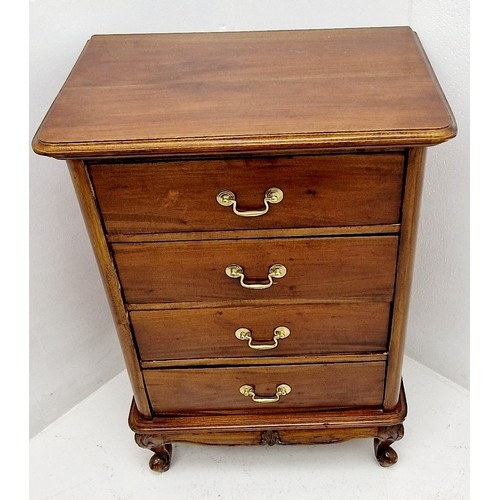 546 - Vintage Chest of Four Brass Handled Drawers Approx. 25.5