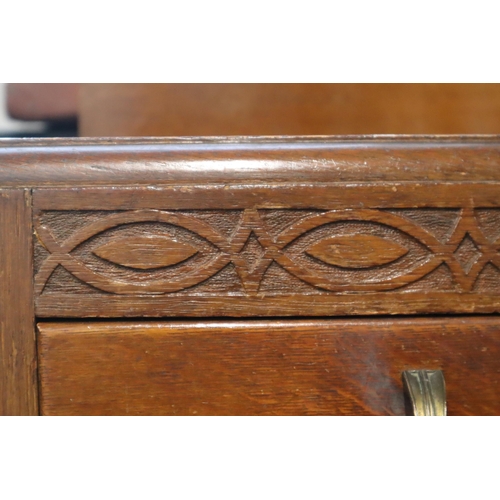 551 - Sturdy Art Deco Teak Chest of Six Drawers Unit sitting on Queen Ann Legs Dressed with Cast Metal Han... 