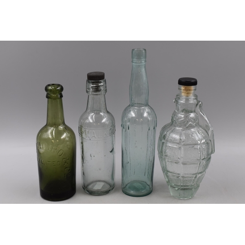 599 - Selection of Vintage Glassware with two Blob Topped Bottles, including Ross Munro & Co and W Simpson... 