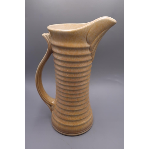 32 - Vintage Art Deco Ribbed Jug. Approx Size 10 Inch.